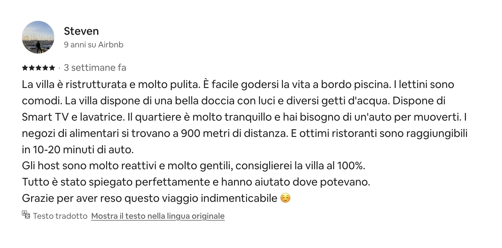 Recensione ospite Airbnb