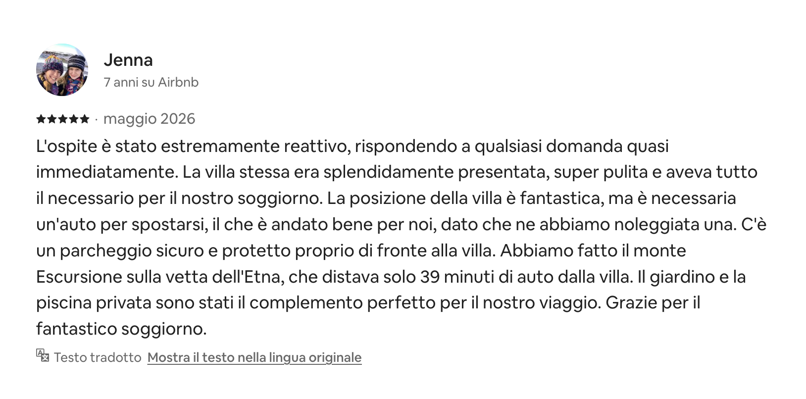 Recensione ospite Airbnb