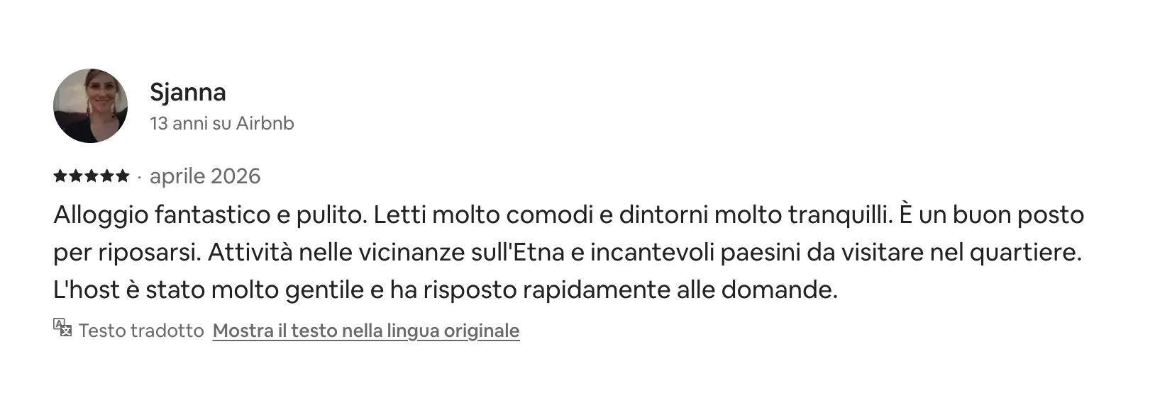 Recensione ospite Airbnb